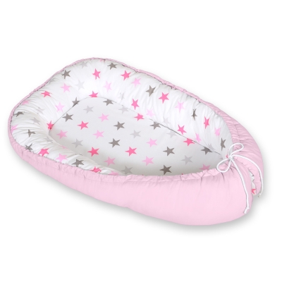 Babynest Roze Grijs Sterren Babynest Roze Grijs Sterren