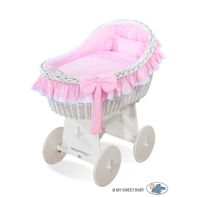 Wieg met Rieten Kap Roze Carina Voor Meisjes Wieg met Rieten Kap Roze Carina Voor Meisjes